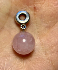 Natural Rose quartz pendant Pandora silver 925 Charm
