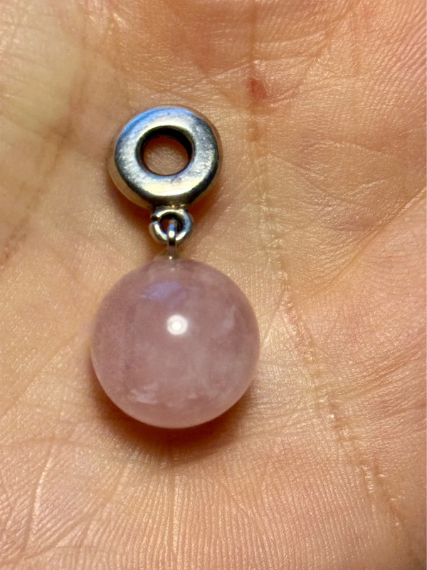 Natural Rose quartz pendant Pandora silver 925 Charm