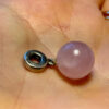 Natural Rose quartz pendant Pandora silver 925 Charm
