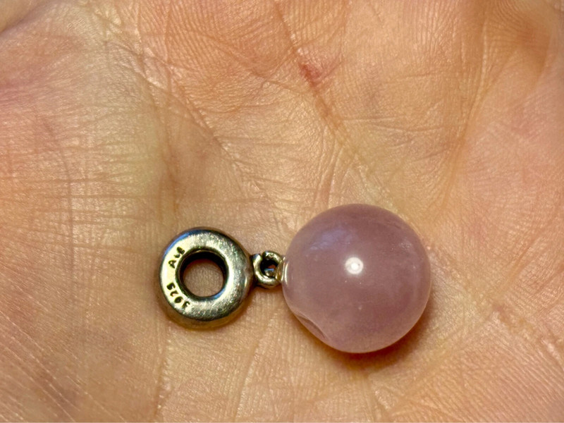 Natural Rose quartz pendant Pandora silver 925 Charm