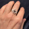 Lucky Sterling silver clover ring, size Q.