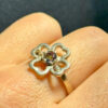 Lucky Sterling silver clover ring, size Q.