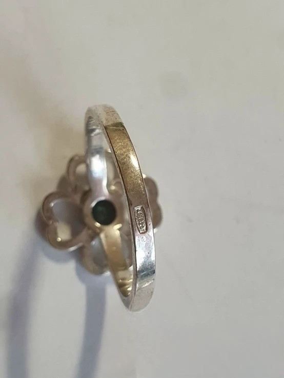 Lucky Sterling silver clover ring, size Q.