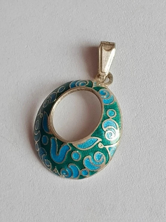 Georgian silver pendant with enamel.