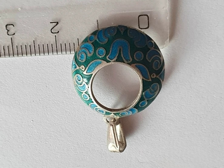 Georgian silver pendant with enamel.