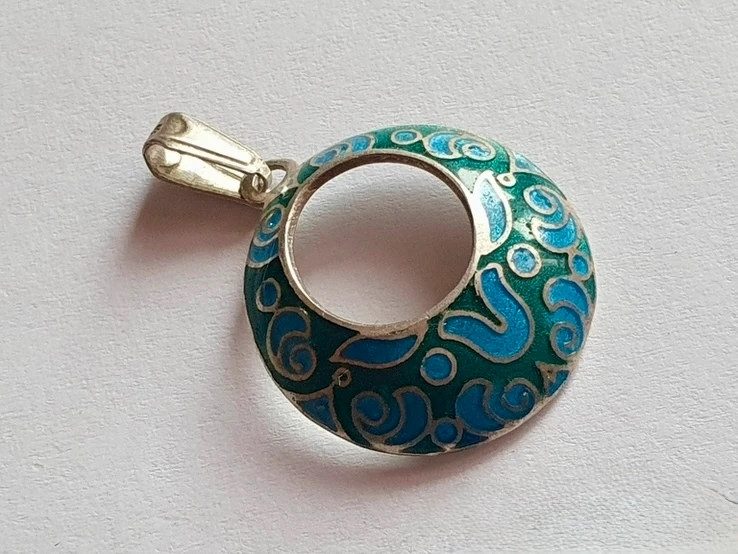 Georgian silver pendant with enamel.