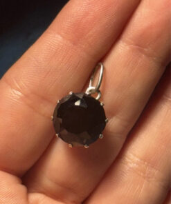 Stunning Black Natural Spinel Pendant Sterling Silver Pendant