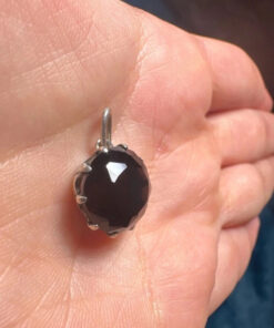 Stunning Black Natural Spinel Pendant Sterling Silver Pendant