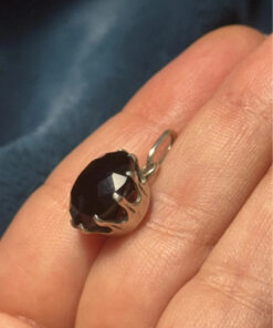 Stunning Black Natural Spinel Pendant Sterling Silver Pendant