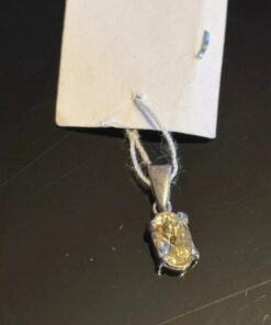 Natural Citrine Solid 925 Sterling Silver Oval Dainty Pendant