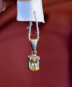 Natural Citrine Solid 925 Sterling Silver Oval Dainty Pendant