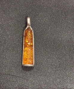Vintage Amber Sterling Silver Pendant#108