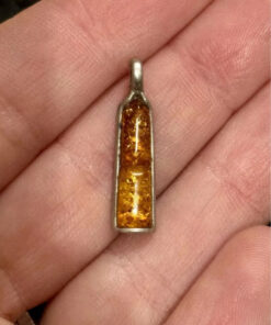 Vintage Amber Sterling Silver Pendant#108