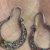 800 Silver Cut Out Scroll Design Snap Closure Hoop Earrings