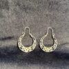 800 Silver Cut Out Scroll Design Snap Closure Hoop Earrings