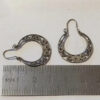 800 Silver Cut Out Scroll Design Snap Closure Hoop Earrings