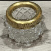 Vintage USSR Gold Gilded 875 Silver Rim Cut Crystal Salt Cellar