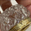 Vintage USSR Gold Gilded 875 Silver Rim Cut Crystal Salt Cellar