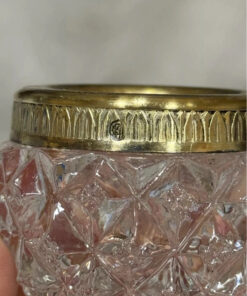 Vintage USSR Gold Gilded 875 Silver Rim Cut Crystal Salt Cellar