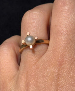14k Gold Ring Size O Pearl 3.67gr