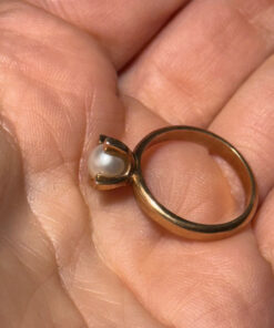 14k Gold Ring Size O Pearl 3.67gr