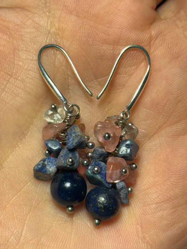 Lapis Sterling silver earring