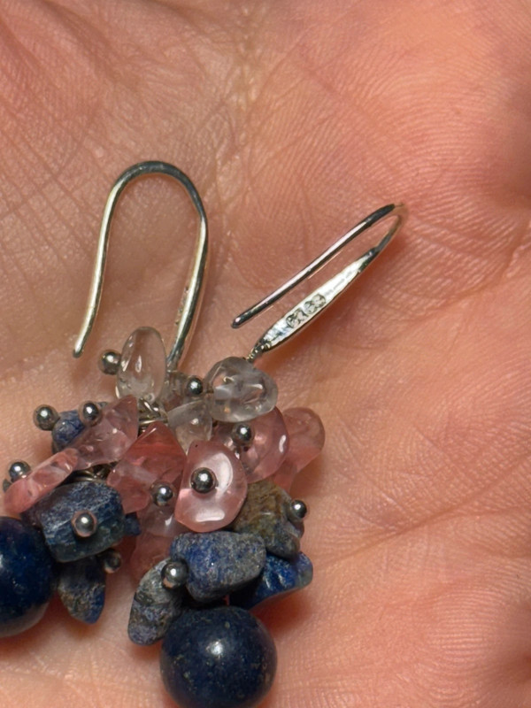 Lapis Sterling silver earring