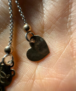 Sterling silver chain with gold plated heart and taddy bear , 3.72 gr
