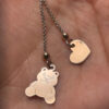 Sterling silver chain with gold plated heart and taddy bear , 3.72 gr