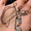 Sterling silver chain with gold plated heart and taddy bear , 3.72 gr