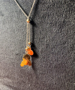 Sterling silver chain with gold plated heart and taddy bear , 3.72 gr