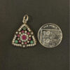 Sterling Silver  Natural Real Ruby Emerald  Pendant