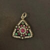 Sterling Silver  Natural Real Ruby Emerald  Pendant