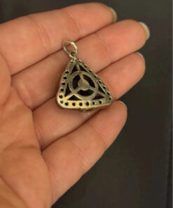 Sterling Silver Natural Real Ruby Emerald Pendant