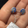 Sterling Silver children's earrings with enamel penguins