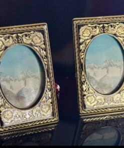 2 Damascene Picture Frames 24k Gold New