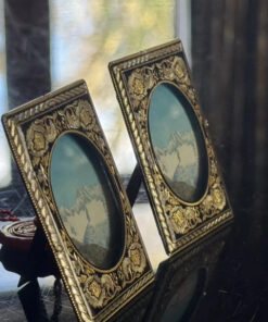 2 Damascene Picture Frames 24k Gold New