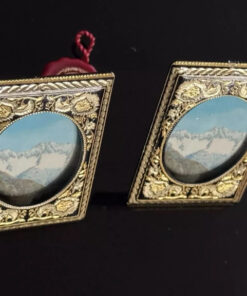 2 Damascene Picture Frames 24k Gold New