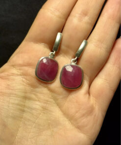 Sterling Silver High Quality Ruby Earrings