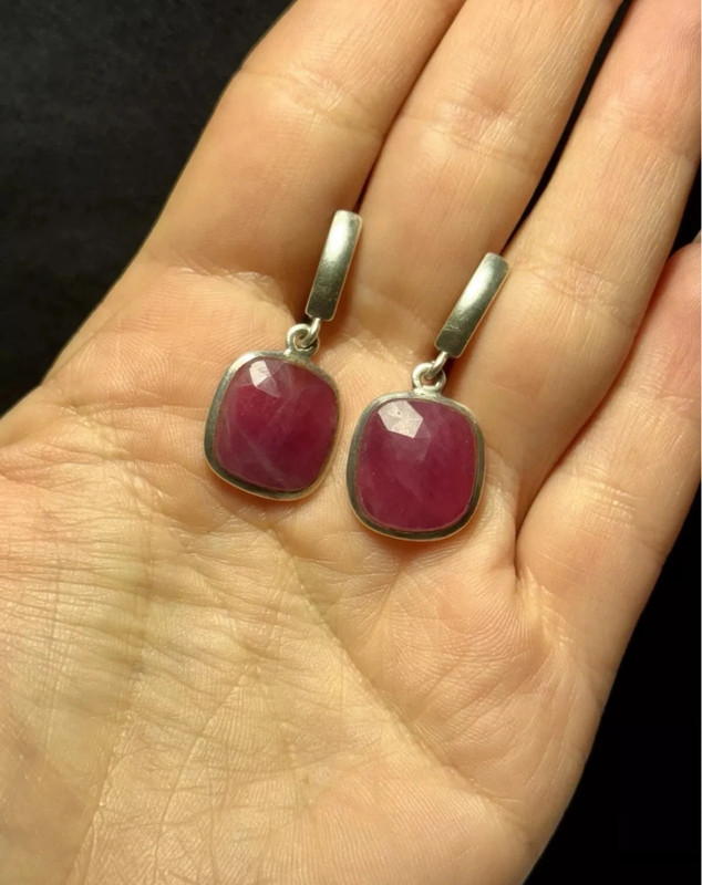 Sterling Silver High Quality Ruby Earrings