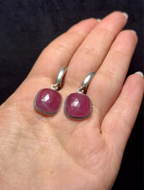 Sterling Silver High Quality Ruby Earrings
