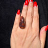 Natural Red jasper cabochon ring, adjustable, approximately size O+