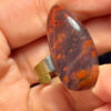 Natural Red jasper cabochon ring, adjustable, approximately size O+