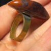 Natural Red jasper cabochon ring, adjustable, approximately size O+