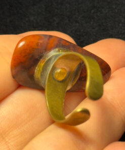 Natural Red jasper cabochon ring, adjustable, approximately size O+