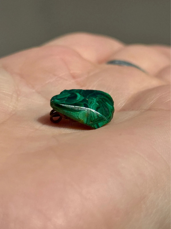 Vintage brooch with natural malachite.#116