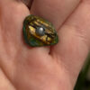 Vintage brooch with natural malachite.#116