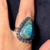 Chrysocolla 925 Silver Plated ring size T1/2