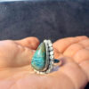 Chrysocolla 925 Silver Plated ring size T1/2