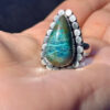 Chrysocolla 925 Silver Plated ring size T1/2